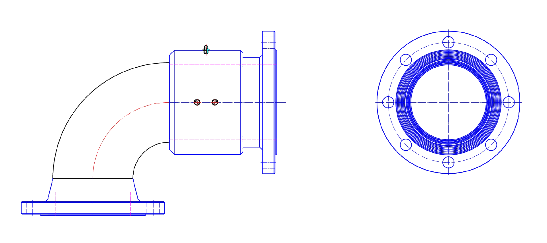 WY02 series elbow flange type